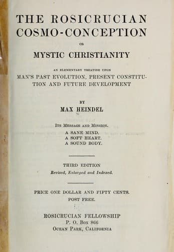 The Rosicrucian Cosmo-Conception cover